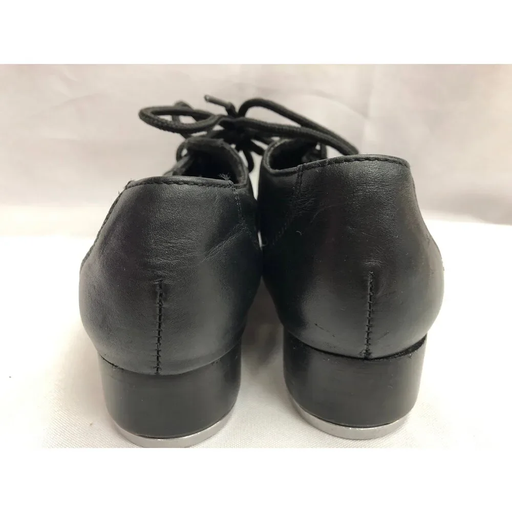Pre-Owned Dance Tap Shoes Zoot Oxford Dancing Fair 736 Black 2 Child